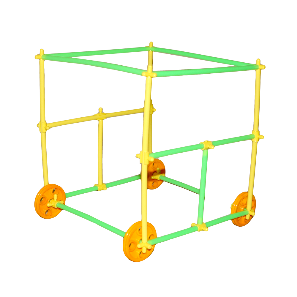 نمونه سازه چرخ دار ساخته شده با نی سازه رباتیک