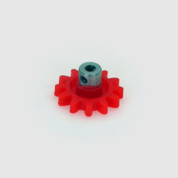 چرخ زنجیر کوچک پلاستیکی 12 دنده با شفت فلزی قطر 5