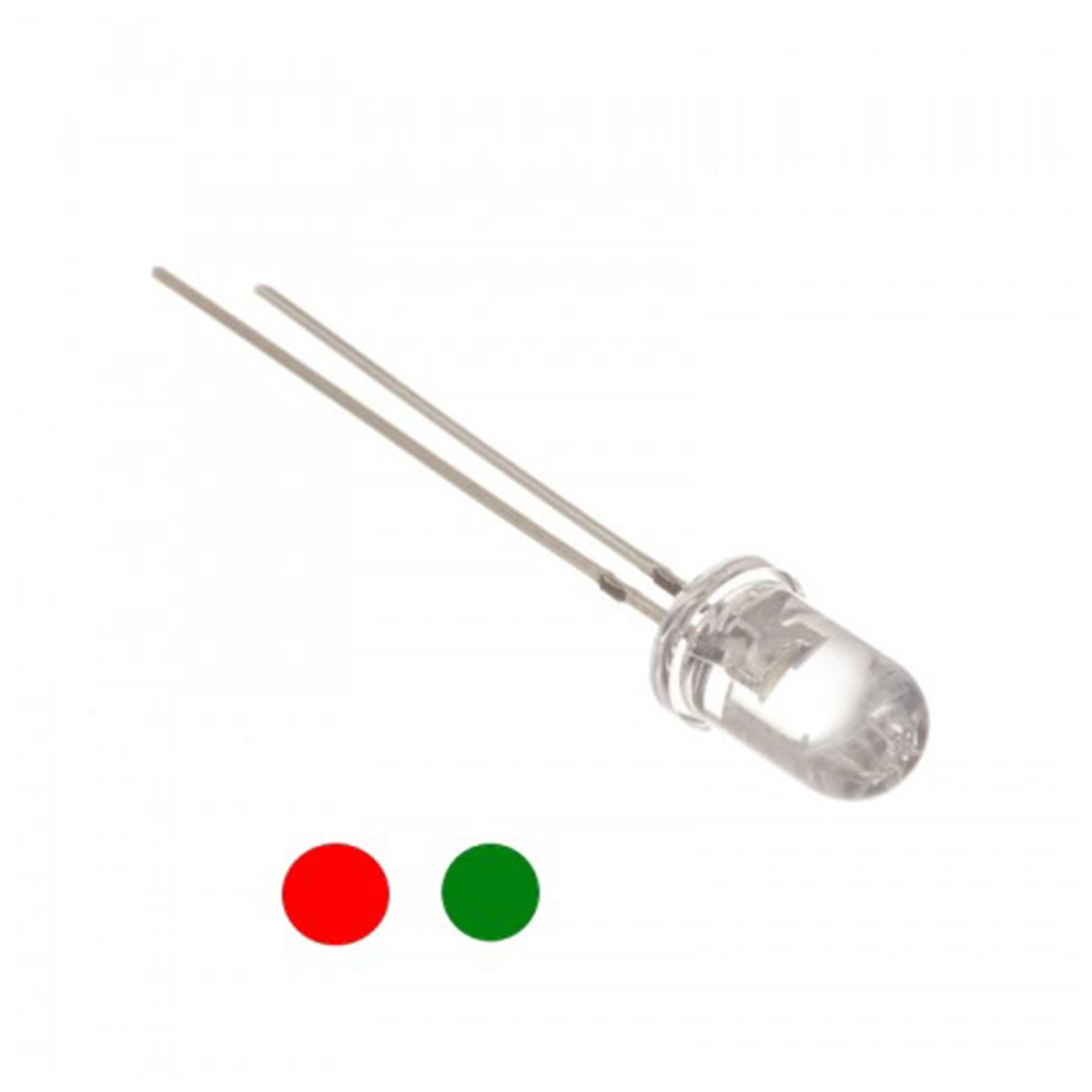 LED دوبل قرمز-سبز شفاف 5mm